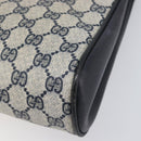 GUCCI GG Supreme Shoulder Bag PVC Navy Gold Auth ep15976-13
