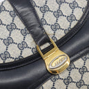 GUCCI GG Supreme Shoulder Bag PVC Navy Gold Auth ep15976-15