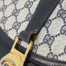 GUCCI GG Supreme Shoulder Bag PVC Navy Gold Auth ep15976-16