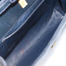 GUCCI GG Supreme Shoulder Bag PVC Navy Gold Auth ep15976-20