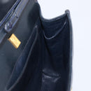 GUCCI GG Supreme Shoulder Bag PVC Navy Gold Auth ep15976-21