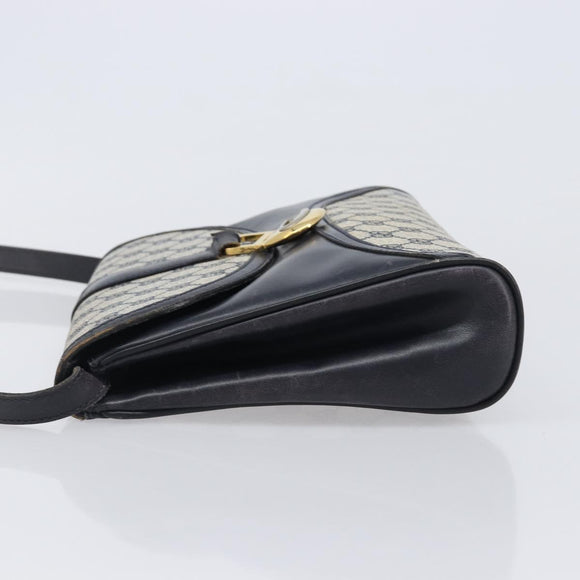 GUCCI GG Supreme Shoulder Bag PVC Navy Gold Auth ep15976