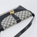 GUCCI GG Supreme Shoulder Bag PVC Navy Gold Auth ep15976-6