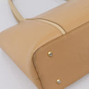 BURBERRY Hand Bag Leather Beige Gold Auth ep15977-16