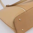 BURBERRY Hand Bag Leather Beige Gold Auth ep15977-9