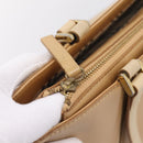 BURBERRY Hand Bag Leather Beige Gold Auth ep15977-11