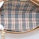 BURBERRY Hand Bag Leather Beige Gold Auth ep15977-12