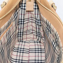 BURBERRY Hand Bag Leather Beige Gold Auth ep15977-20
