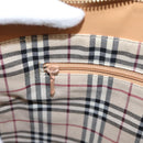 BURBERRY Hand Bag Leather Beige Gold Auth ep15977-22