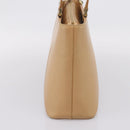 BURBERRY Hand Bag Leather Beige Gold Auth ep15977-4