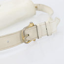 CELINE Shoulder Bag Leather White Gold Auth ep15980-11