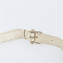 CELINE Shoulder Bag Leather White Gold Auth ep15980-13