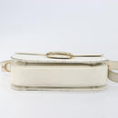 CELINE Shoulder Bag Leather White Gold Auth ep15980-14