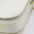 CELINE Shoulder Bag Leather White Gold Auth ep15980-17