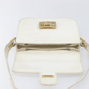 CELINE Shoulder Bag Leather White Gold Auth ep15980-22