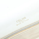 CELINE Shoulder Bag Leather White Gold Auth ep15980-23