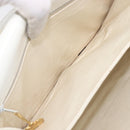 CELINE Shoulder Bag Leather White Gold Auth ep15980-27