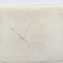 CELINE Shoulder Bag Leather White Gold Auth ep15980-4