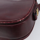 CELINE Shoulder Bag Leather Bordeaux Gold Auth ep15984-16