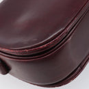 CELINE Shoulder Bag Leather Bordeaux Gold Auth ep15984-17