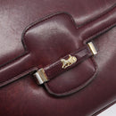 CELINE Shoulder Bag Leather Bordeaux Gold Auth ep15984-20