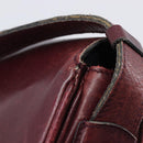 CELINE Shoulder Bag Leather Bordeaux Gold Auth ep15984-9