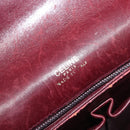CELINE Shoulder Bag Leather Bordeaux Gold Auth ep15984-21