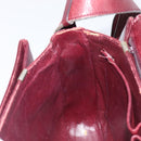 CELINE Shoulder Bag Leather Bordeaux Gold Auth ep15984-23