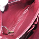 CELINE Shoulder Bag Leather Bordeaux Gold Auth ep15984-25