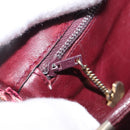 CELINE Shoulder Bag Leather Bordeaux Gold Auth ep15984-26