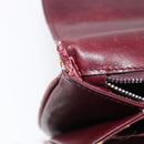 CELINE Shoulder Bag Leather Bordeaux Gold Auth ep15984-12
