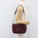 CELINE Shoulder Bag Leather Bordeaux Gold Auth ep15984-29
