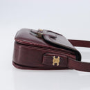 CELINE Shoulder Bag Leather Bordeaux Gold Auth ep15984-3