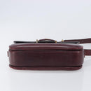 CELINE Shoulder Bag Leather Bordeaux Gold Auth ep15984-5