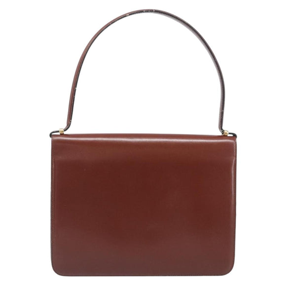Christian Dior Hand Bag Leather Brown Gold Auth ep15988