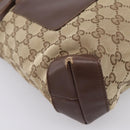GUCCI GG Canvas Tote Bag Beige Silver 019 0402 Auth ep15996-15