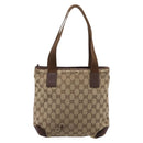 GUCCI GG Canvas Tote Bag Beige Silver 019 0402 Auth ep15996-2