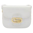 CELINE Shoulder Bag Leather White Gold Auth ep15998-2