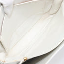 CELINE Shoulder Bag Leather White Gold Auth ep15998-21