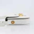 CELINE Shoulder Bag Leather White Gold Auth ep15998-5