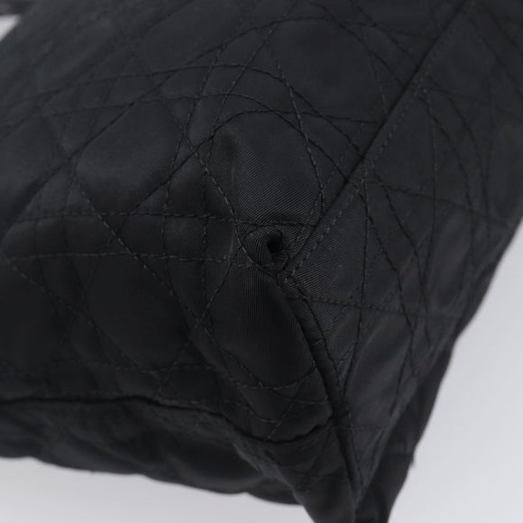 Christian Dior Canage Hand Bag Nylon Black Silver Auth ep15999