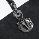 Christian Dior Canage Hand Bag Nylon Black Silver Auth ep15999-10