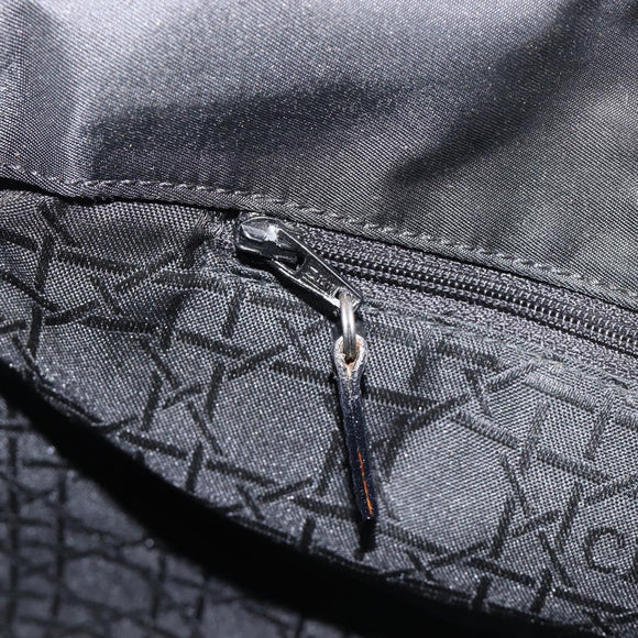 Christian Dior Canage Hand Bag Nylon Black Silver Auth ep15999