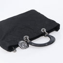 Christian Dior Canage Hand Bag Nylon Black Silver Auth ep15999-6