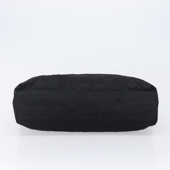 Christian Dior Canage Hand Bag Nylon Black Silver Auth ep15999