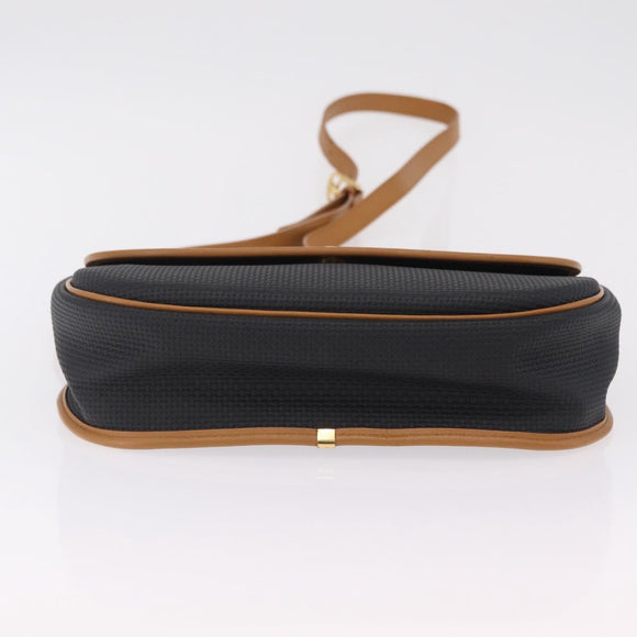 SAINT LAURENT Shoulder Bag PVC Canvas Black Gold Auth ep16000A