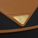 SAINT LAURENT Shoulder Bag PVC Canvas Black Gold Auth ep16000A-17