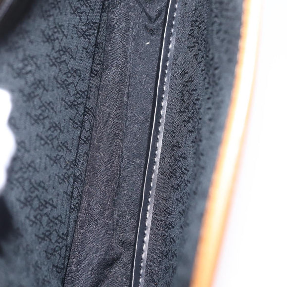 SAINT LAURENT Shoulder Bag PVC Canvas Black Gold Auth ep16000A
