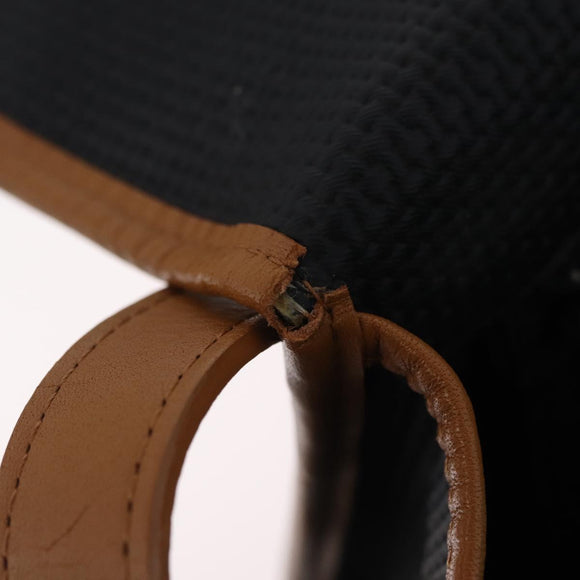 SAINT LAURENT Shoulder Bag PVC Canvas Black Gold Auth ep16000A