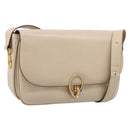 CELINE Shoulder Bag Leather Ivory Gold Auth ep16002-1